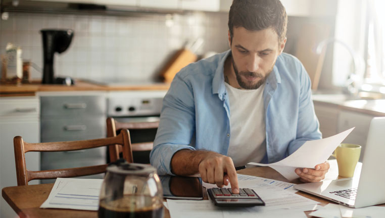 Guy doing finances